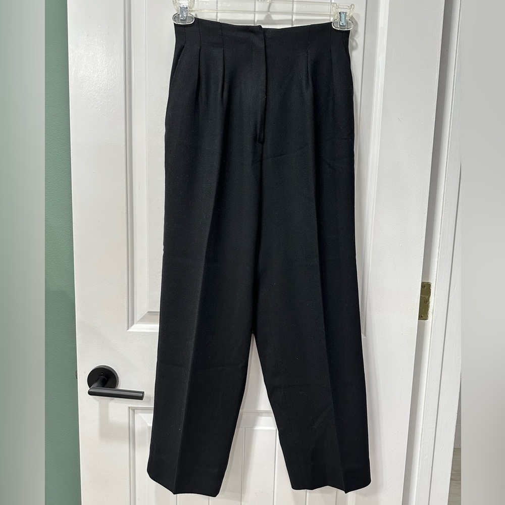Vintage Courtenay 100% Wool Pleated Dress Pants in Black